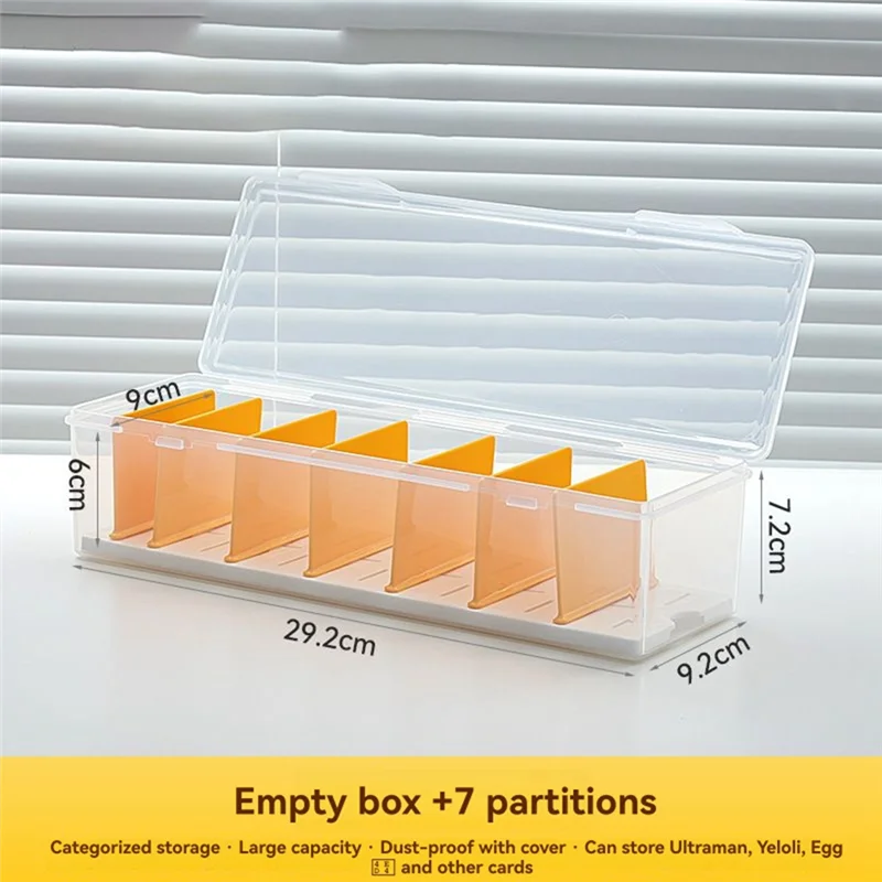 Upgraded Clear Plastic Storage Box Compartmentalized Game Cards Organizer With Adjustable Divider For PTCG/MTG Cards