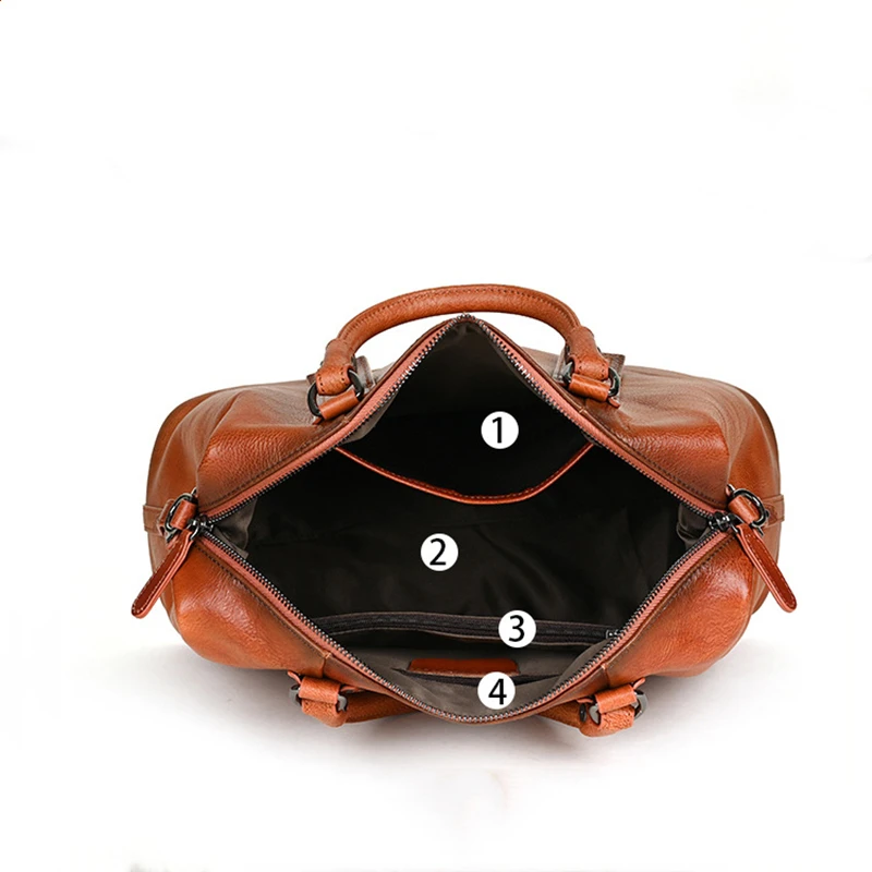 Highend Vintage A4 Coffee Black Brown Full Grain Genuine Leather Women Handbag Shoulder Messenger Bag Tote Large Capacity M907