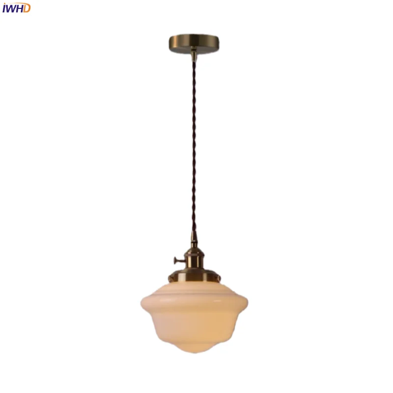 

IWHD Interior Lighting LED Pendant Lamps For Dining Living Room Bedside Home Decoration American Vintage Hanging Light Luminaria