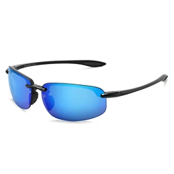 MAXJULI Nylon Polarized Sunglasses for Men Women For Sports Fishing Baseball Driving Sun Glasses TR90 Rimless Frame UV400 8001