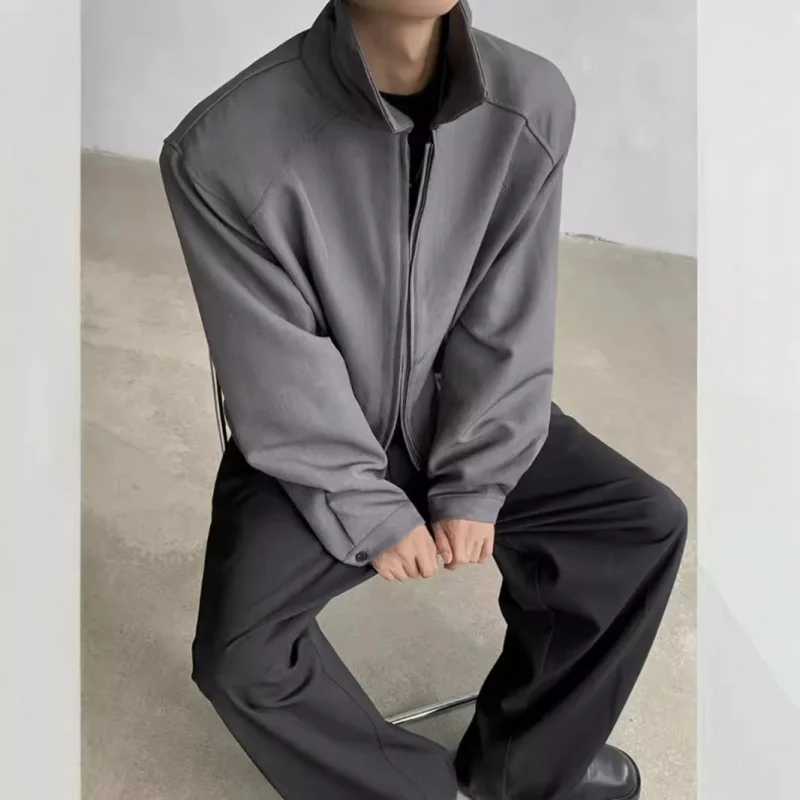 

Мужчины с короткими мягкими плечами, весна и осень, элитный стиль, костюм, бейсбол с отложным воротником