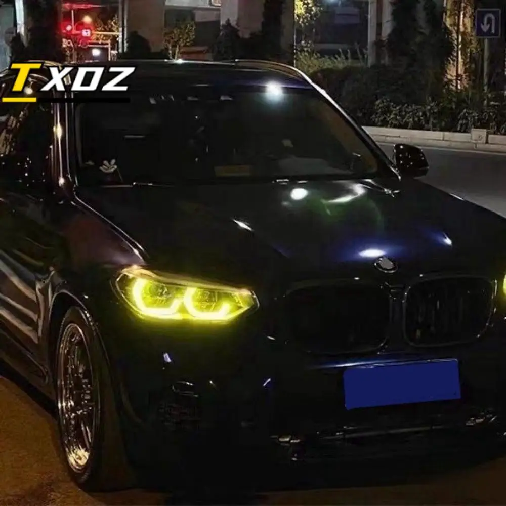 Blue Yellow Angel Eyes For 18-21 BMW X3 X3M F97 G01 X4 X4M G02 Yellow Red DRL Module LED Boards Daytime Running Lights