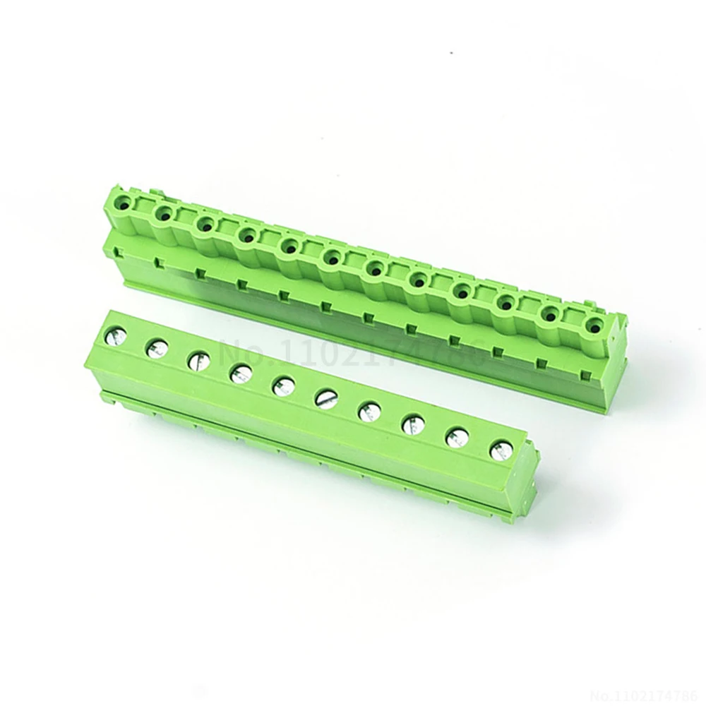 (1 pcs) 2EDGKA - 7.62mm vertical side-entry 90° plug-in terminal block 2~12P plug green KF 15EDGKA 7.62