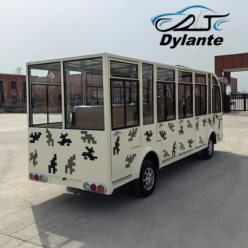 150W Solar Panel Powered Long Range Electric Vehicle 11/14 Seat City Car Electric Bus Shuttle Bus Battery Powered Tour Bus