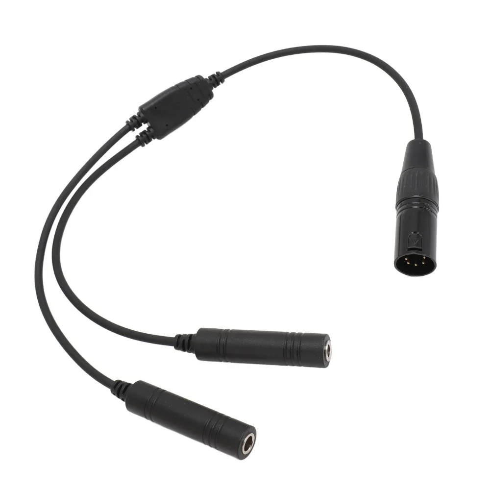 

5 Pin XLR Aviation Headset Adapter Dual Plug Professional GA Dual Plug Adapter for Airbus 5 Pin XLR Adapter for PJ-068/PJ-055