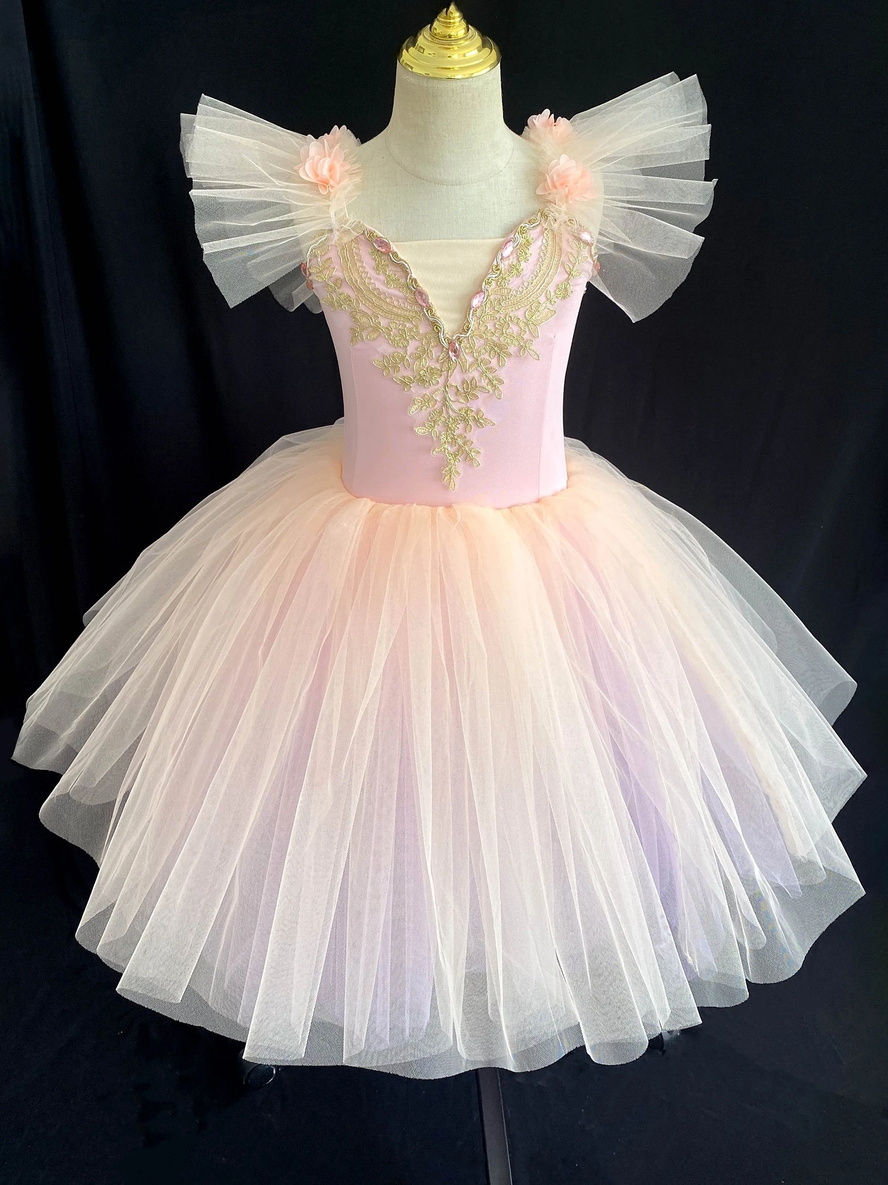 Girls Ballerina Party Professional Romantic Tutu Long Tulle Tutus Ballet Dress Women Dress Children Ballet Dance Costumes