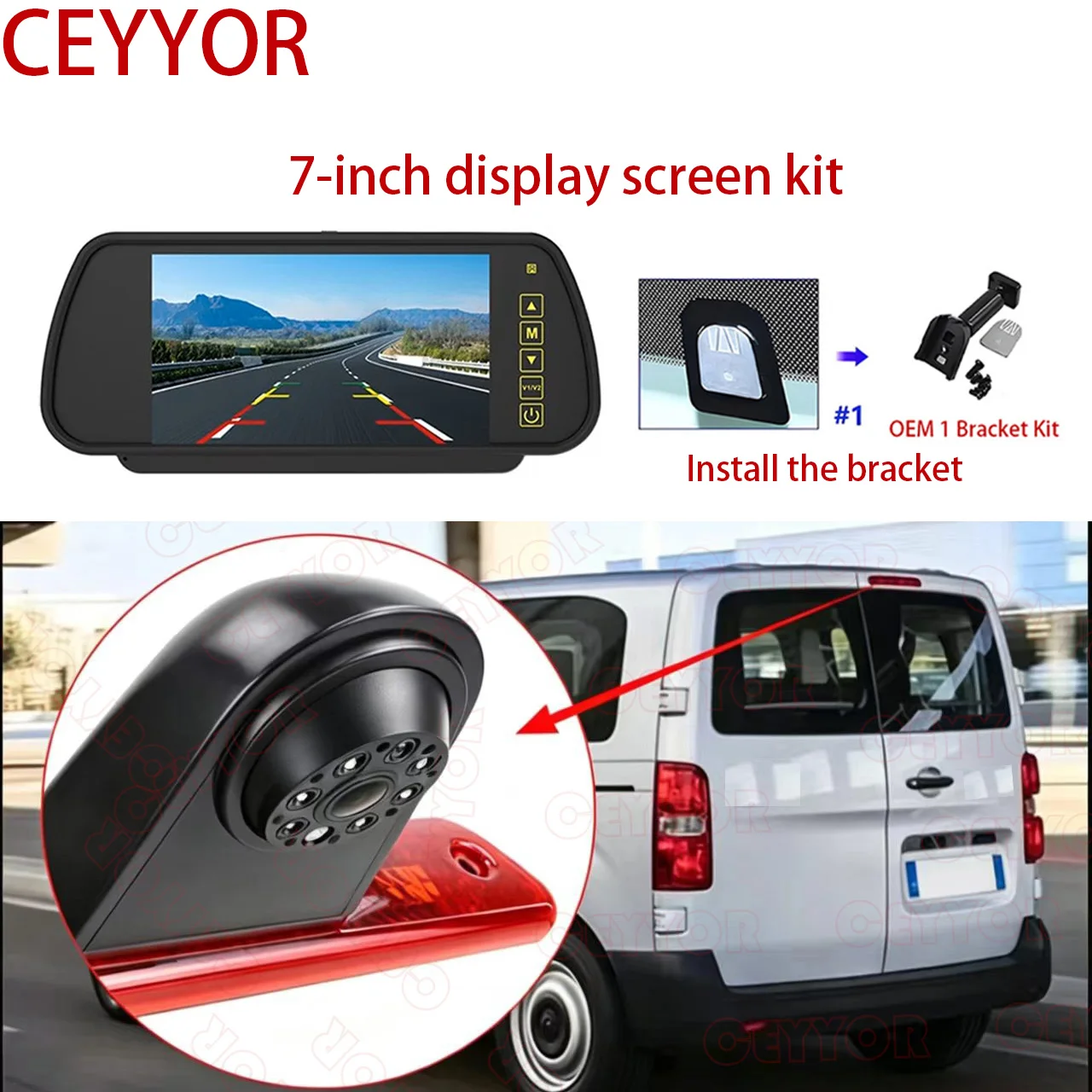 Car brake lights, rearview camera for reversing for Citroen Jumpy、Peugeot Expert、Toyota Proace（2007-2016）