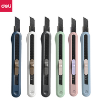 Deli Nusign Utility Knife Retractable Box Cutter Pocket Knives нож 9MM SK4 Black Blades Couteau Cuchillo Self-Locking Stationery