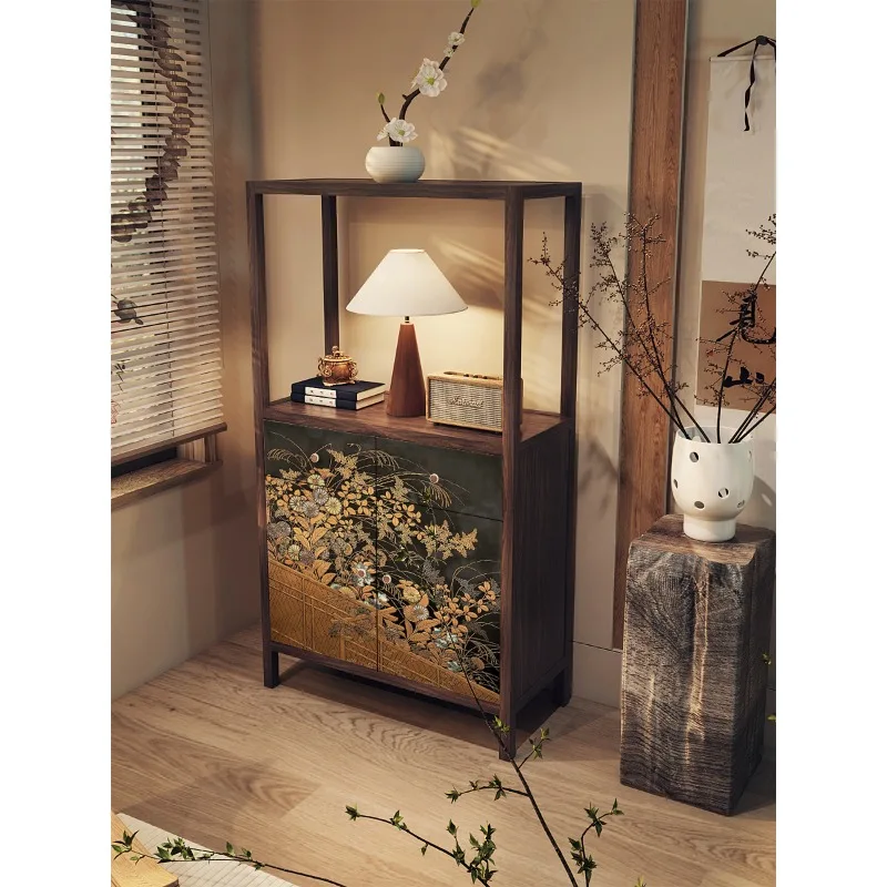 

Полка для шкафа для дома, гостиной, крыльца, новая китайская ретро-лаковая роспись, декоративный шкаф из цельного дерева, стойка для богу, бытовая