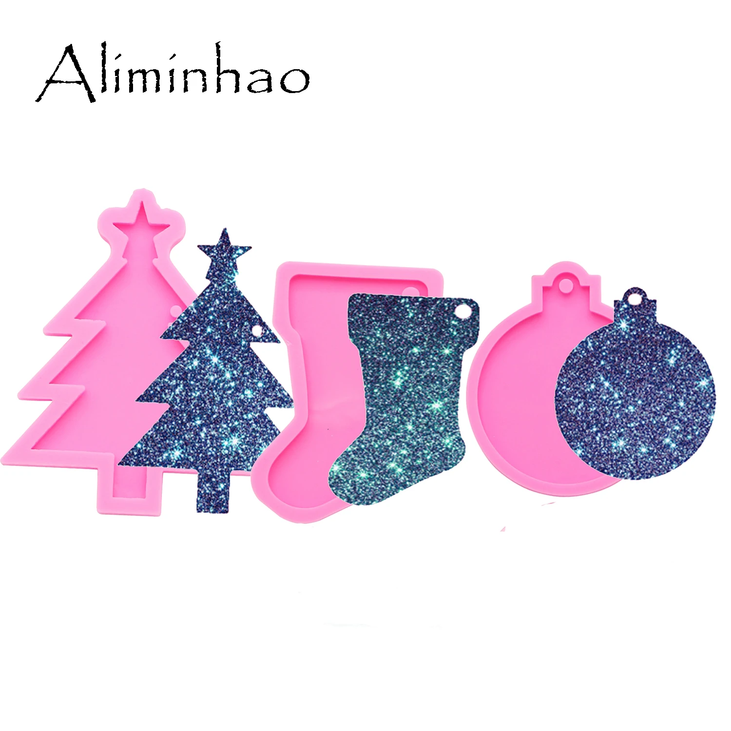 DY0108 Shiny Christmas Light/Tree/Ornament /sock keychains mold Silicone mold Resin DIY epoxy and resin craft molds