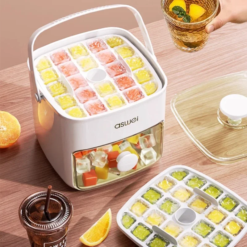 Press Ice Lattice Mold Large Capacity Ice Storage Grinder Frozen Ice Ball Box Household Food Grade Refrigerator sparkler‌ Cubes