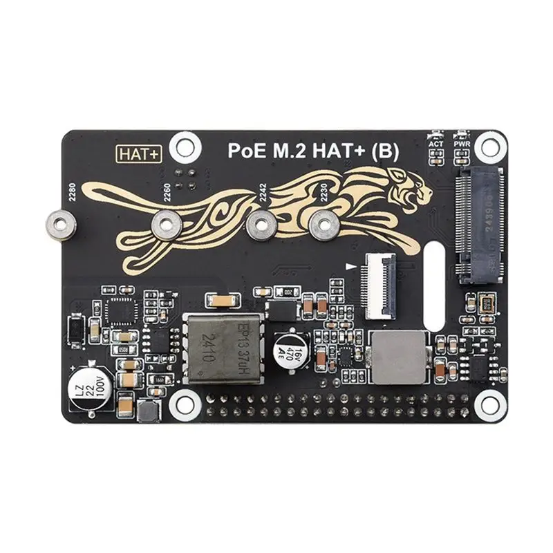 Stylish-For Raspberry Pi 5 Pcie To M.2 With Poe Expansion Board Support Nvme Compatible With 2230/2242/2260/2280 M.2 Hard Drives