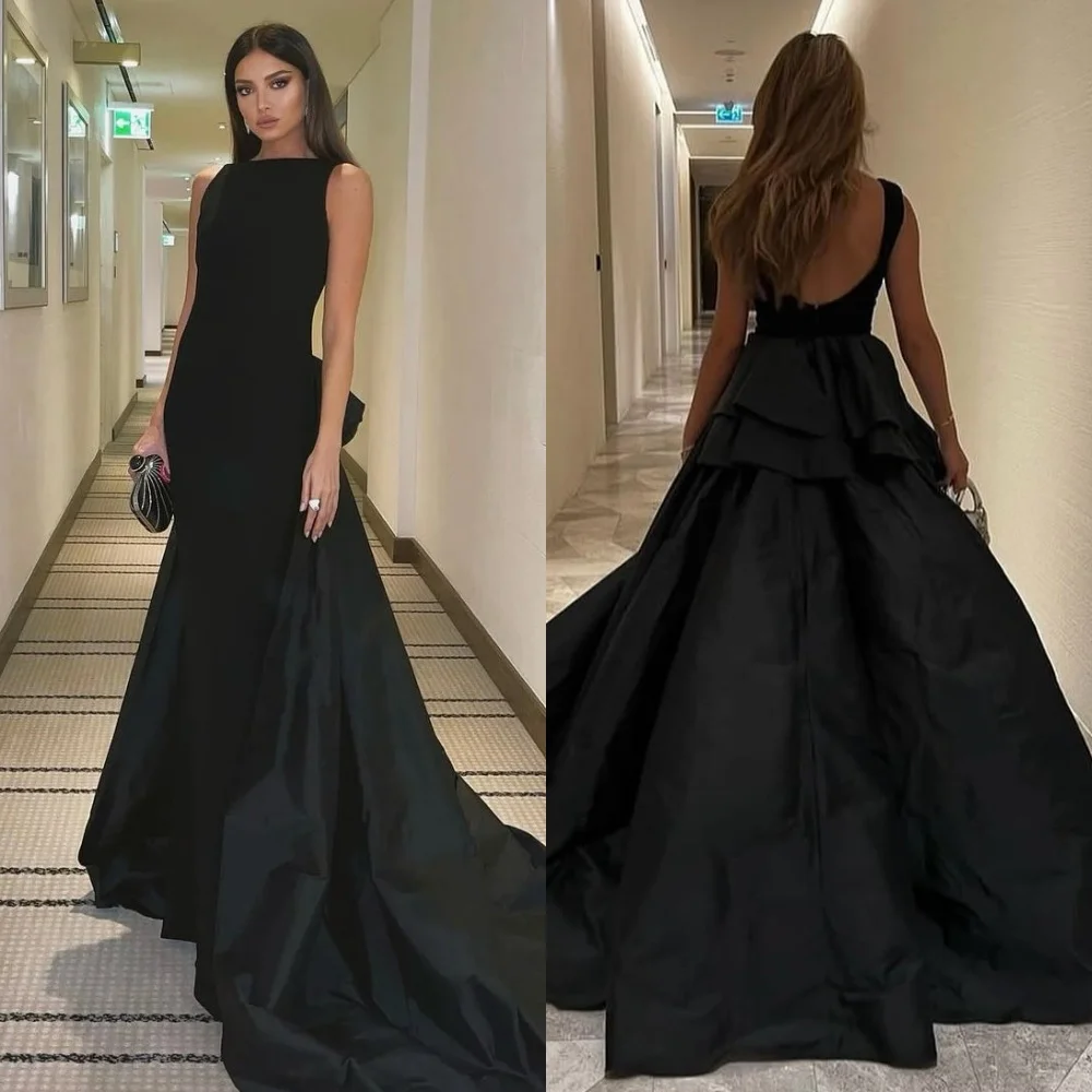 

Customized Matching Sexy Pleat Straight Scoop Neck Long Dresses Bespoke Occasion Dresses High Quality Sizes Available Exquisite