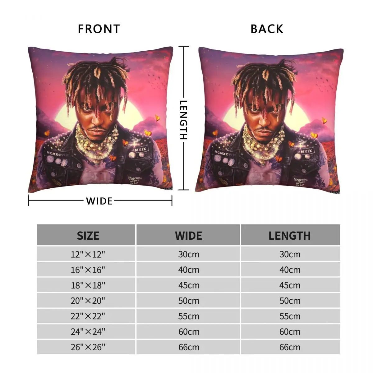 The Violet Sky Square Pillowcase Polyester Linen Velvet Pattern Zip Decor Car Cushion Cover