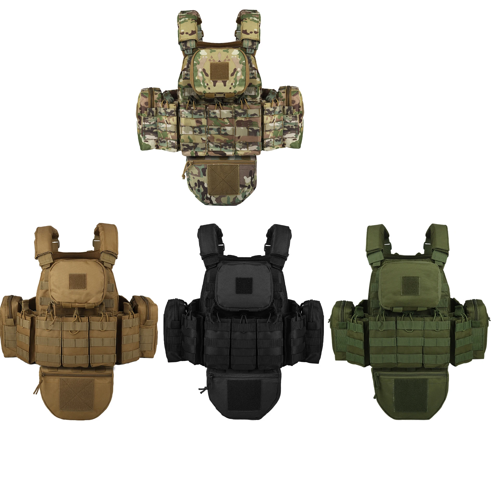 YAKEDA Chaleco Táctico MOLLE Portaplacas Camuflaje Hidratación