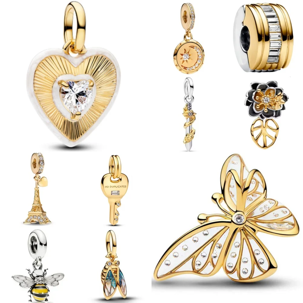 

New 925 Silver,Dog Paw,Pentagram,Flower Bead key,Heart-Shaped Pendant,fit Original Bracelet DIY Accessories Exquisite Jewelry ﻿