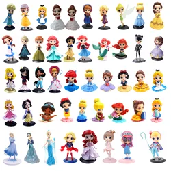 Disney Princess Figures Mulan Ariel Frozen Elsa Anna Belle The Little Mermaid Cinderella Sophia Alice Figure Toys PVC Kids Gift