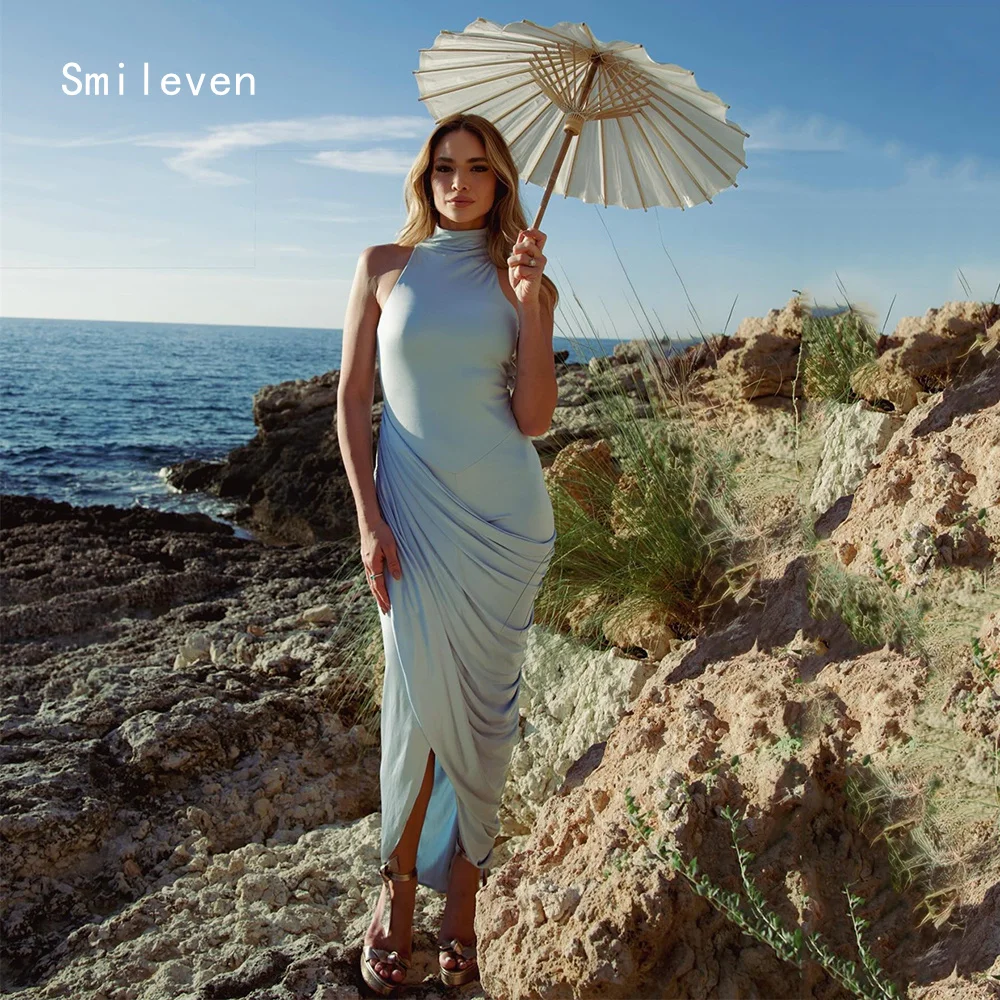 

Smileven Elegant Sky Blue Mermaid فساتين سهرة Prom Dress Scoop Party Gowns Sleeveless Occassion Dress Customized 2026