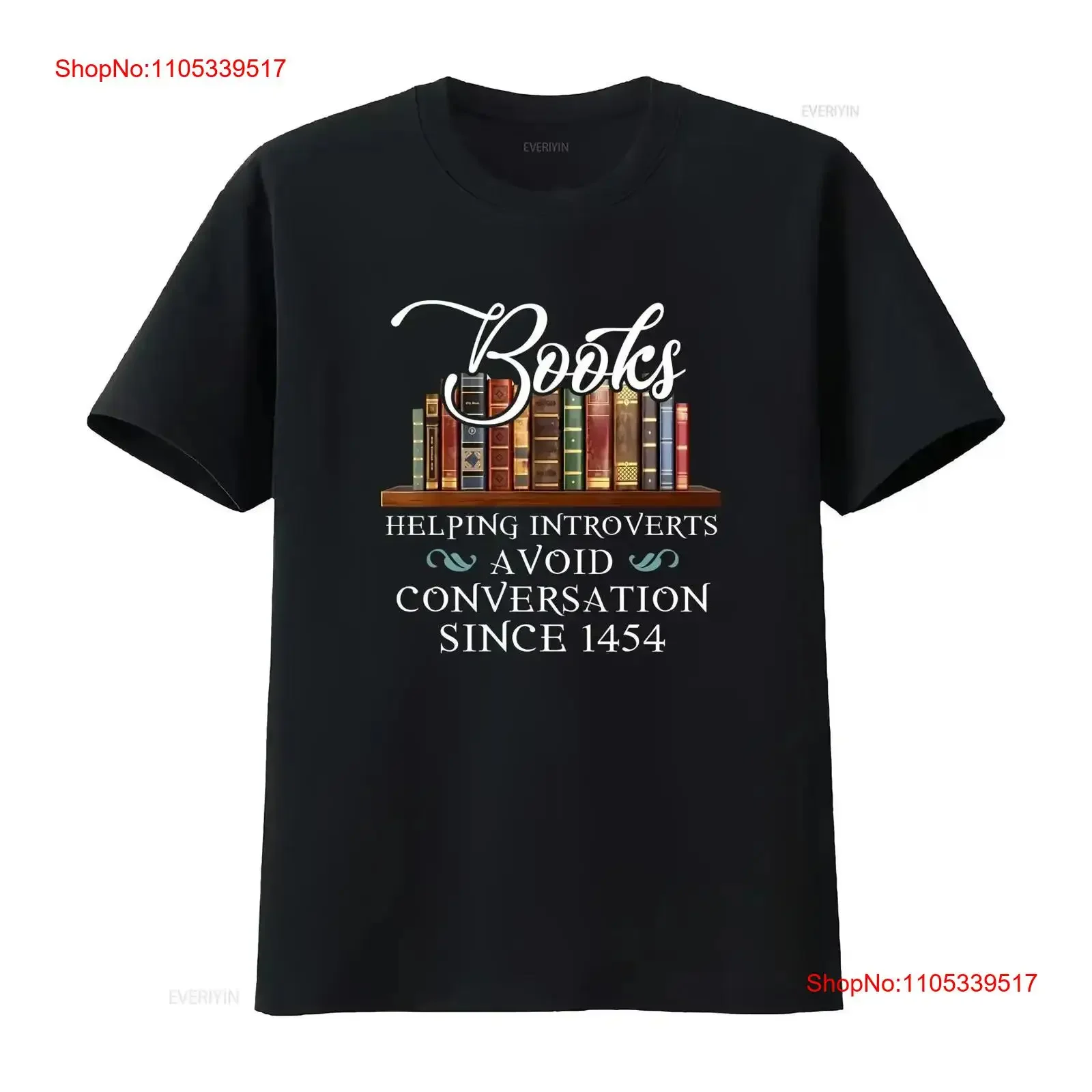 Books Helping Introverts Avoid Conversation Since 1454 T Shirt Funny Book Lover vintage Washed graphic Casual Stretched Unisex