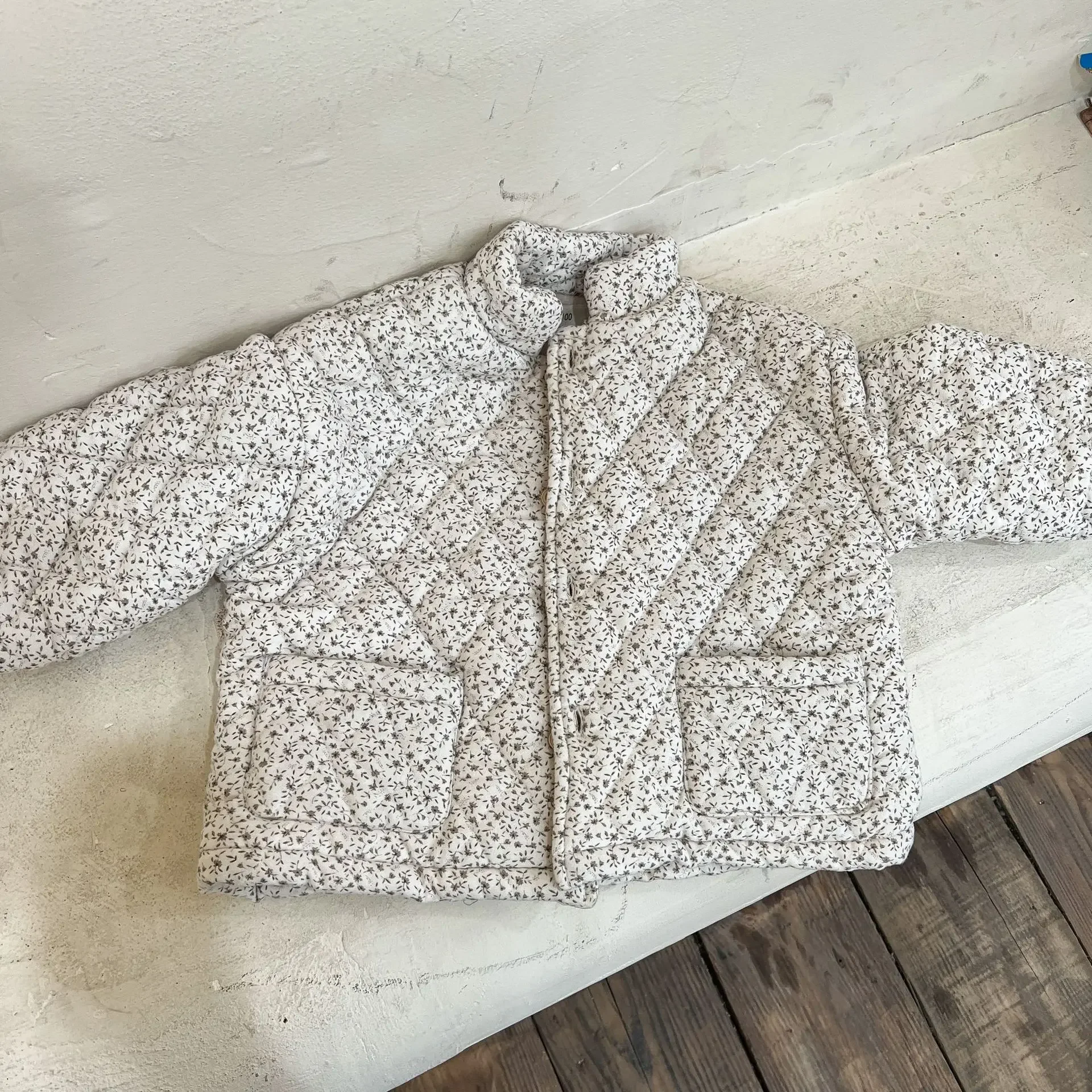 Children Clothing Korean Girls Winter Cotton-padded Coat with Fleece Thick Floral 2023 New Fashionable Winter Baby Cotton Jacket