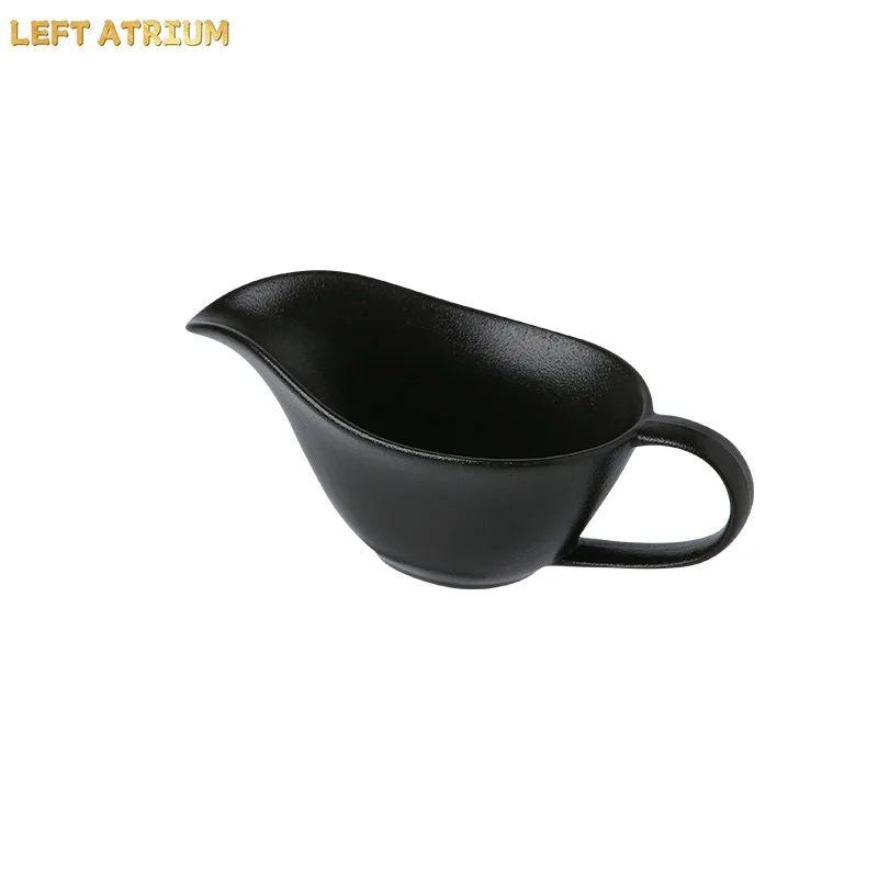European Style Ceramic Milk Pot with Pointed Spout and Handle for Milk Pot Bullfighting Sauce Restaurant Sauce Bucket 280ML 5