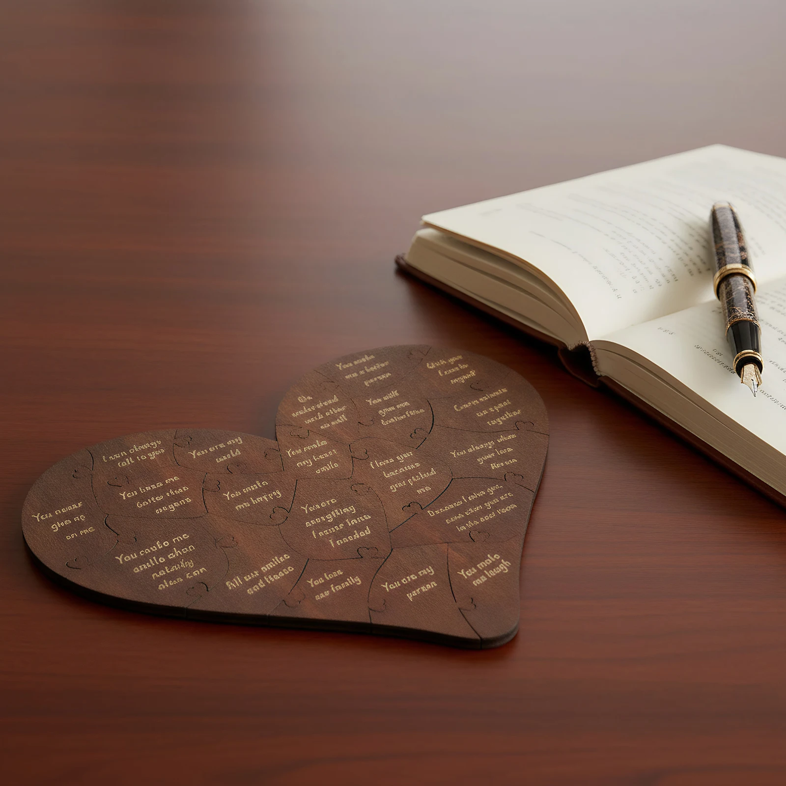 

20 Reasons Why I Love You Heart Puzzle with Gift Box Wooden Heart Puzzle for Boyfriend Girlfriend Husband Wife