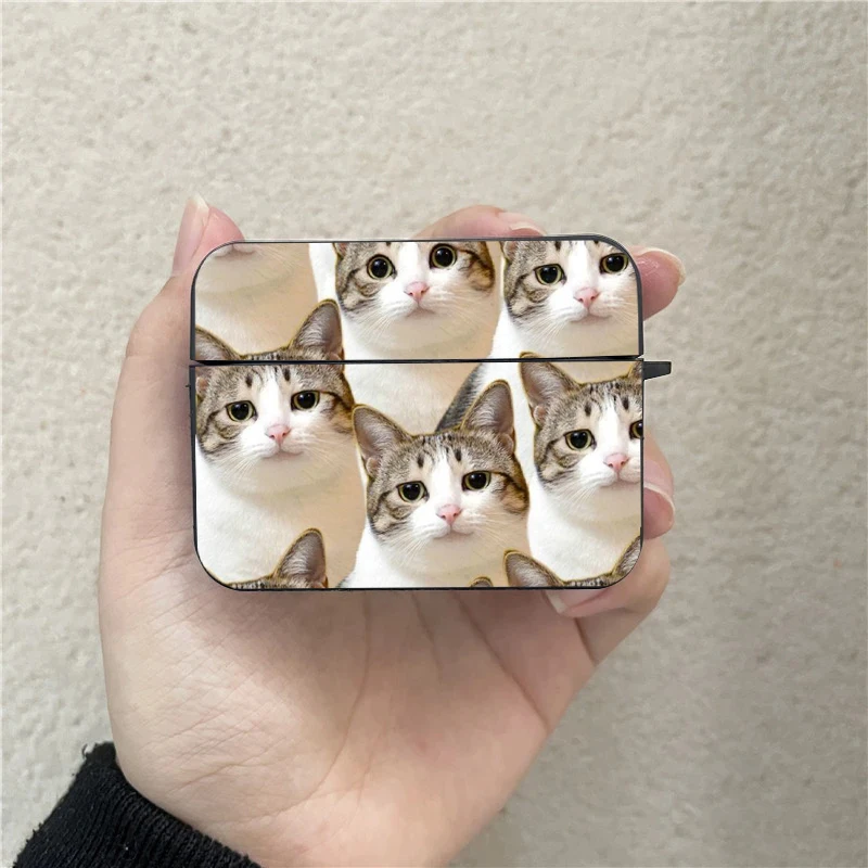 Funny Cute Cat Meme Airpod Case for Airpods 1 2 3 Pro Pro2 2022 Soft Earphone Covers Cartoon Vintage Funda