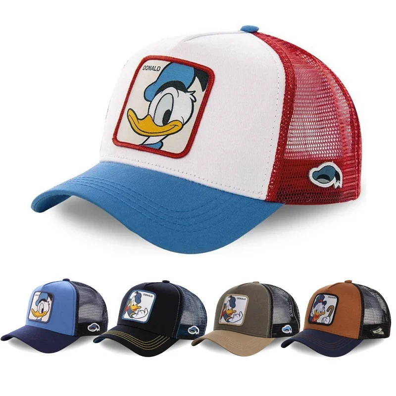 High Quality Disney Donald Duck Cartoon Anime Cotton Baseball Cap Unisex Mesh Cap American Trucker Cap