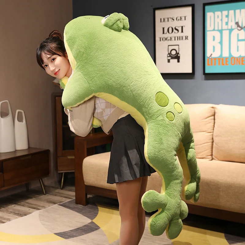 60-130cm Giant Big Frog Plush Toy Stuffed Plushies Grogs Throw Pillow Cushion Home Decor Kids Birthday Gift for Boy Big Eyes