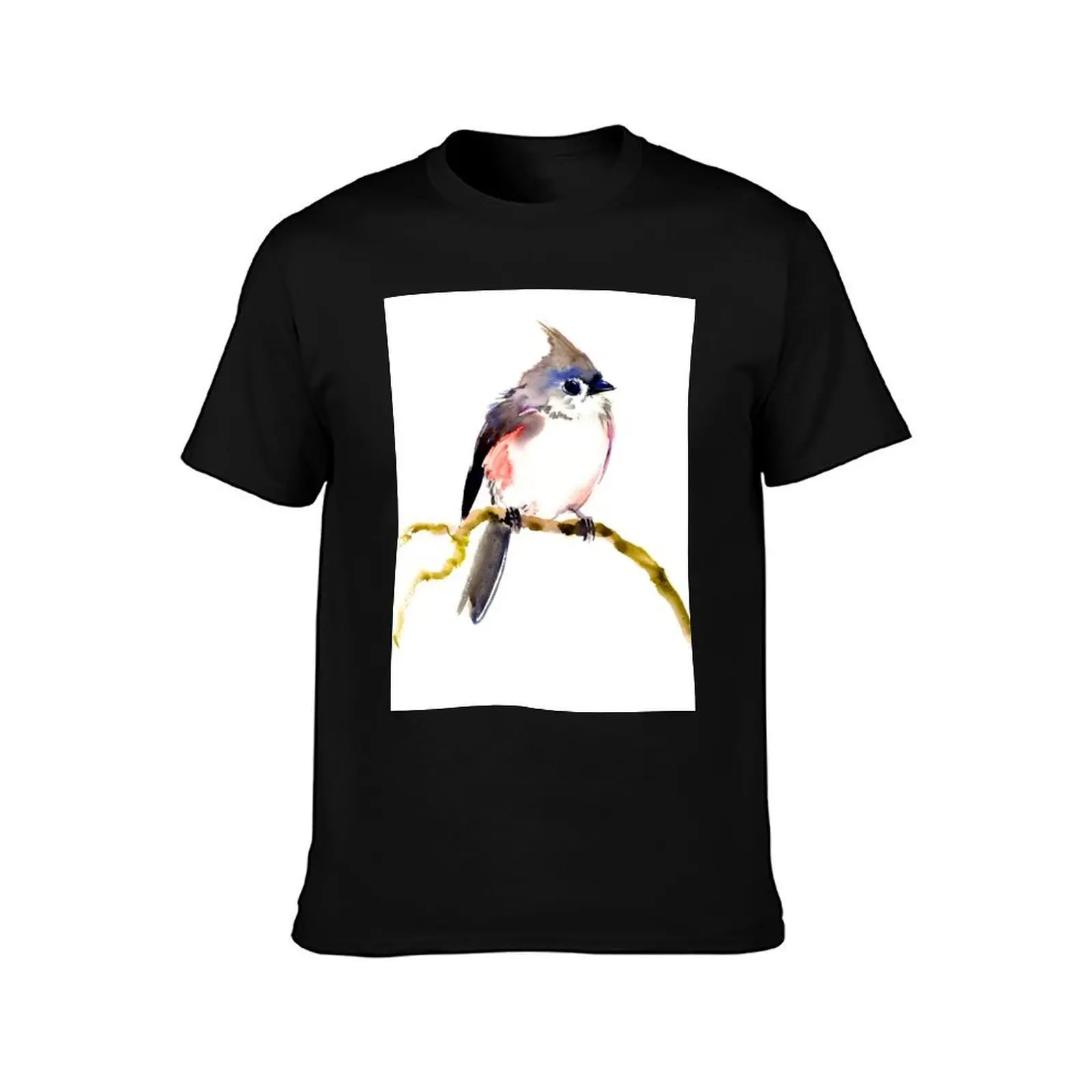 Beautiful Bird, Titmouse T-Shirt, Summer Casual Cotton Tee, Oversized Streetwear Tops, Vintage Graphic Print, Unisex Men Women