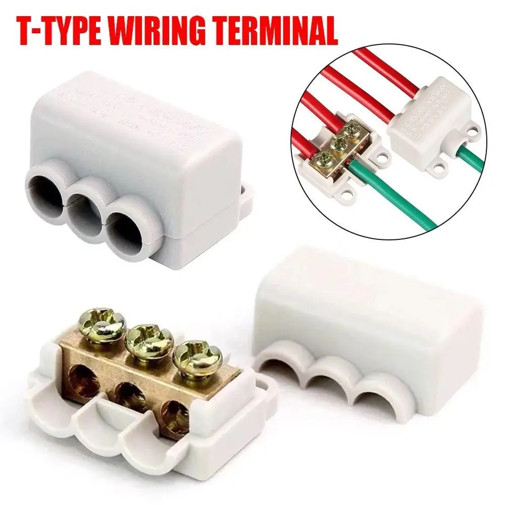 Universal High Power Branch Terminal Quick Wire Connector Terminal Block Electrical Cable Junction Box T06 306 T-type Wiring