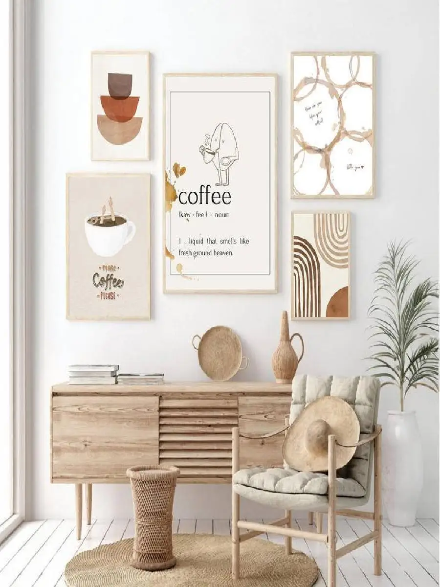 Coffee Korean Poster Molandi Style Wall Art Kitchen Simple Canvas Painting Home Decor