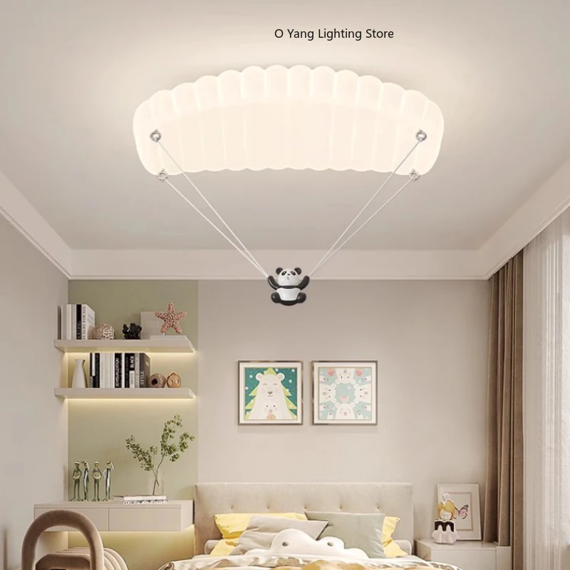 NEW Panda Parachute Ceiling Lamps Cute Children's Room Lamp Modern Romantic Warm Little Girl Boy Bedroom Decor Ceiling Lights