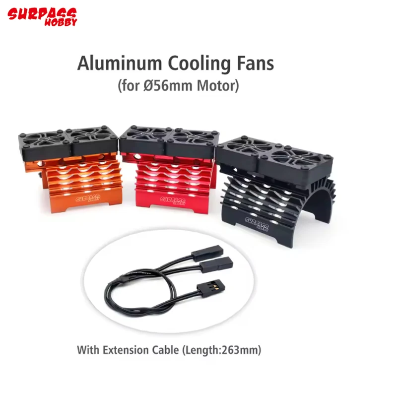 

SURPASS HOBBY 55/56/58mm RC Motor Cooling Fan Metal Heat Sink Holder 8.4V 16000RPM for 1/5 RC Car Brushless Motor 5687 5692