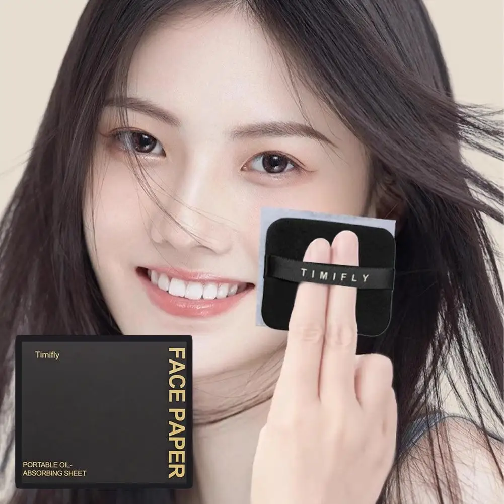 Papier buvard d'huile pour le visage, 100 pièces, avec bouffée de poudre miroir, contrôle de l'huile, absorption d'huile, nettoyage du visage, outils de maquillage de beauté, accessoires
