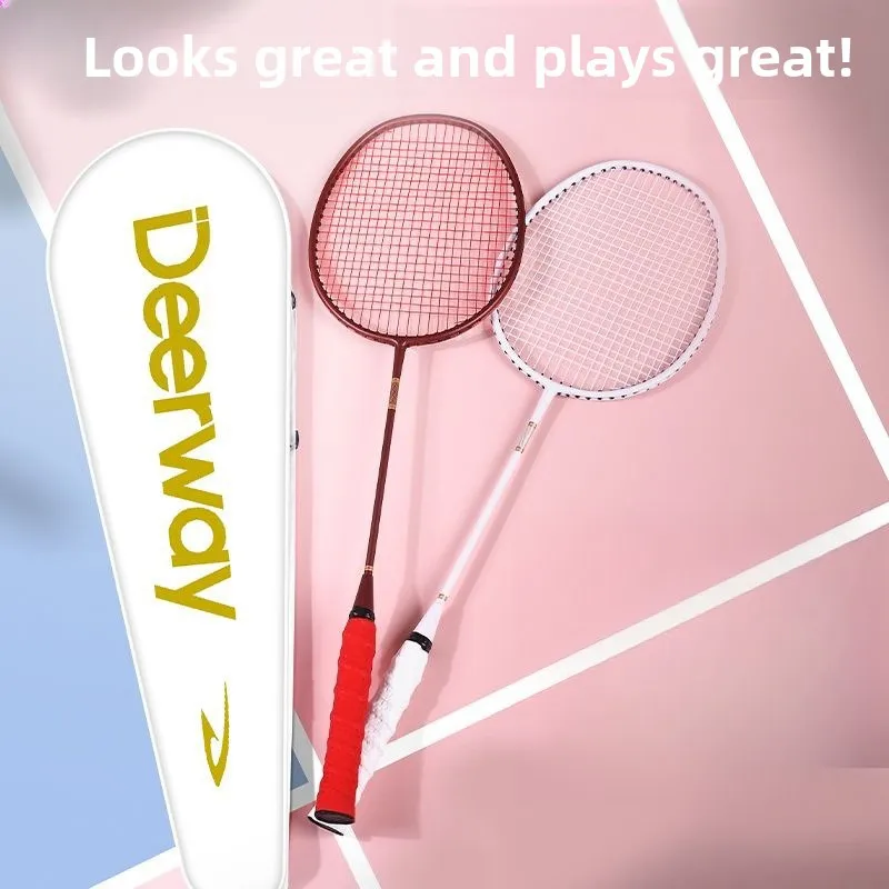 

Professional Carbon Fiber One Piece Badminton Racket Ultra Light Durable Adult Student Tournament Training Set Padel Raquet