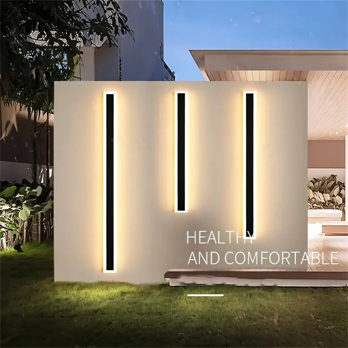 40/60/100CM LED Wall Lamp Waterproof Outdoor Strip Wall Light 8/12/20/W Suitable For Living room  Porch Garage Door