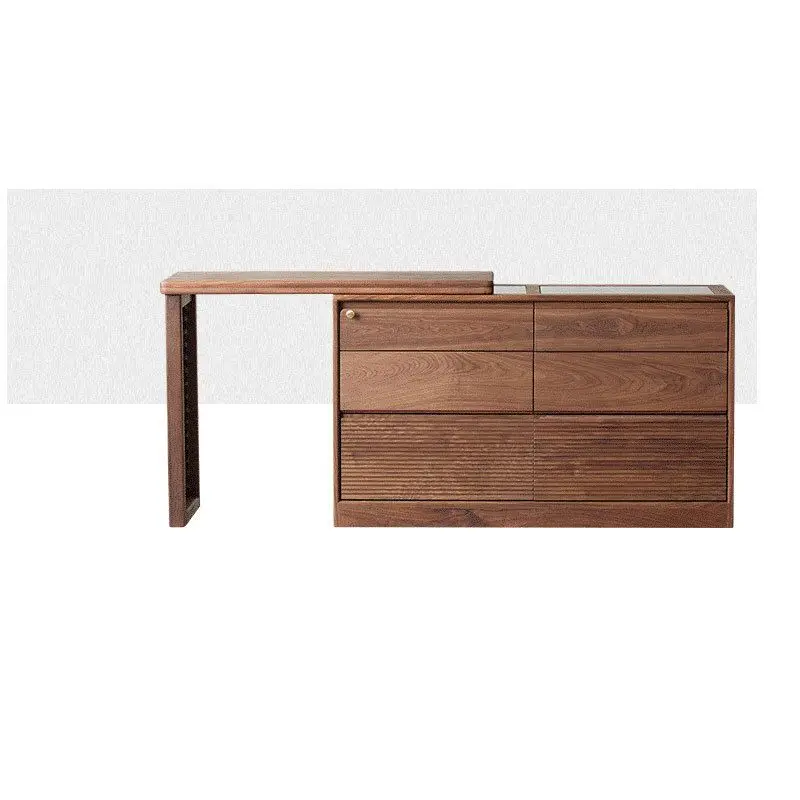 North American black walnut all-solid wood chest, office cabinet, dresser, bedroom removable multi-functional makeup storag