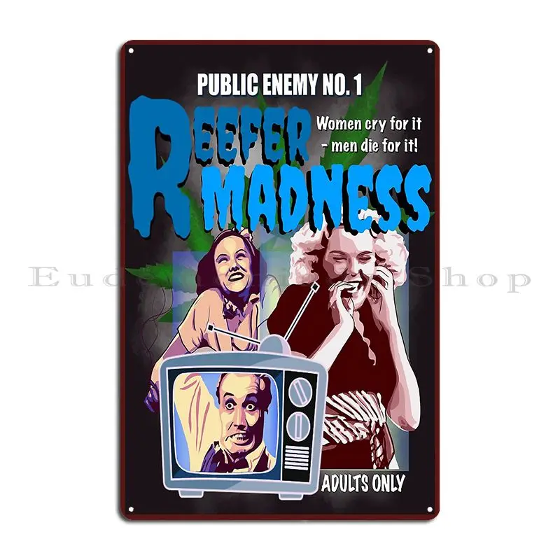 Reefer Madness Metal Plaque Custom Design Living Room Rusty Design Pub Tin Sign Poster