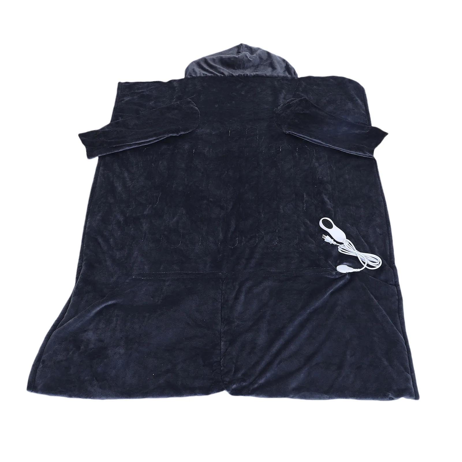 

Одеяло с подогревом, капюшоном на рукавах и карманом для ног, фланелевое, 10 уровней нагрева, электрическое носимое одеяло с 3-мя настройками времени