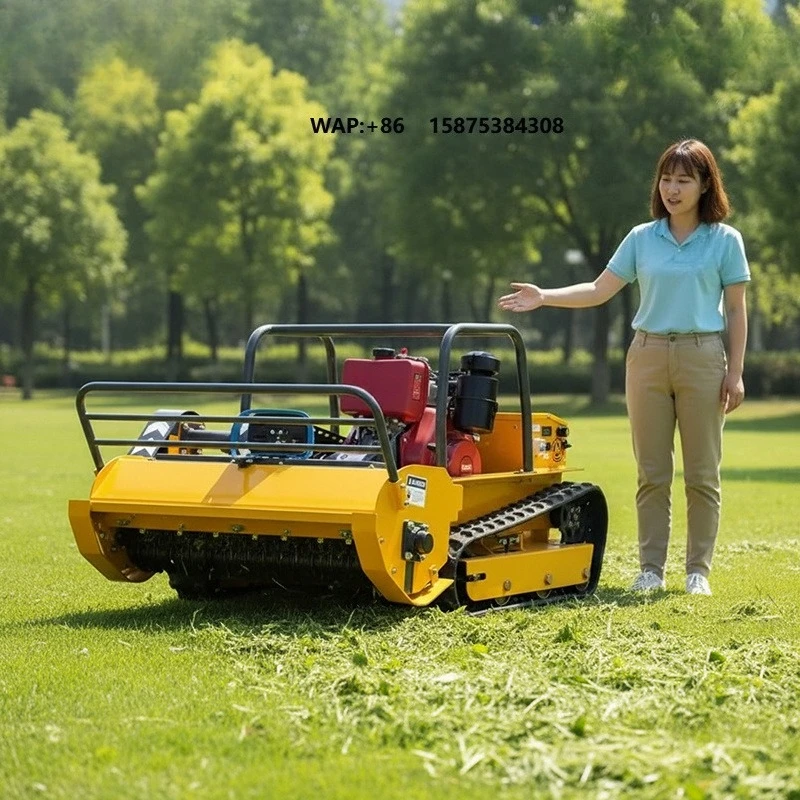 Autonomous Track Remote Control Lawn Mowers Zero Turn Electric Petrol Robot Lawn Mower Production Factory