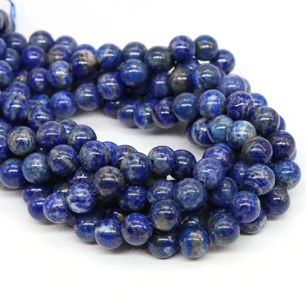 4 6 8 10mm Natural Lapis Lazuli Beads Round Smooth Loose Stone Bead For Jewelry Making Diy Bracelet Necklace Accessories