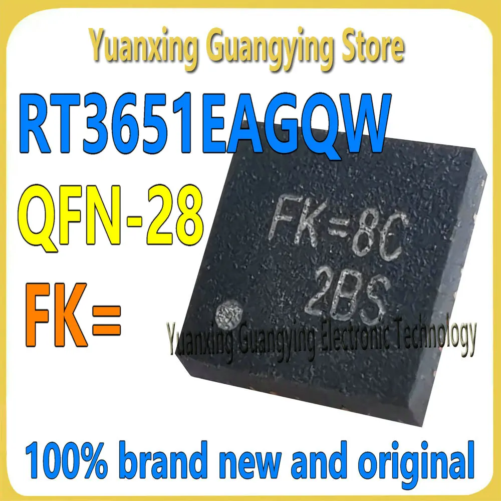 (1 Piece) RT3651EAGQW RT3651EFGQW RT3651EA RT3651EF Marker: FK=SMT QFN-28 Chip IC 100% Brand New & Original