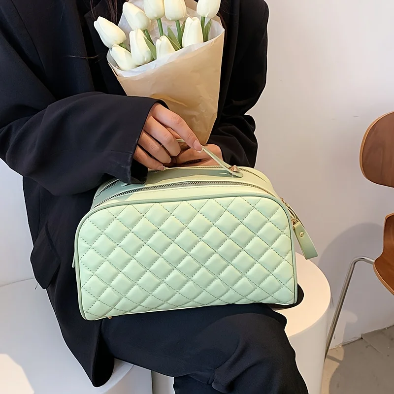 

Роскошная большая женская косметичка из искусственной кожи, дорожная сумка для хранения косметики, женская сумка-органайзер на молнии для туалетных принадлежностей