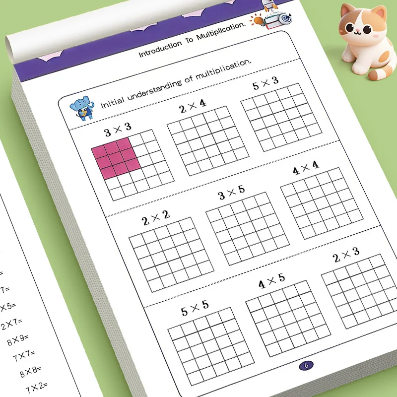 Kids Beginner Multiplication Math Workbook,Visual Multiplication Exercises, Primary School Educational Math Activity Workbook