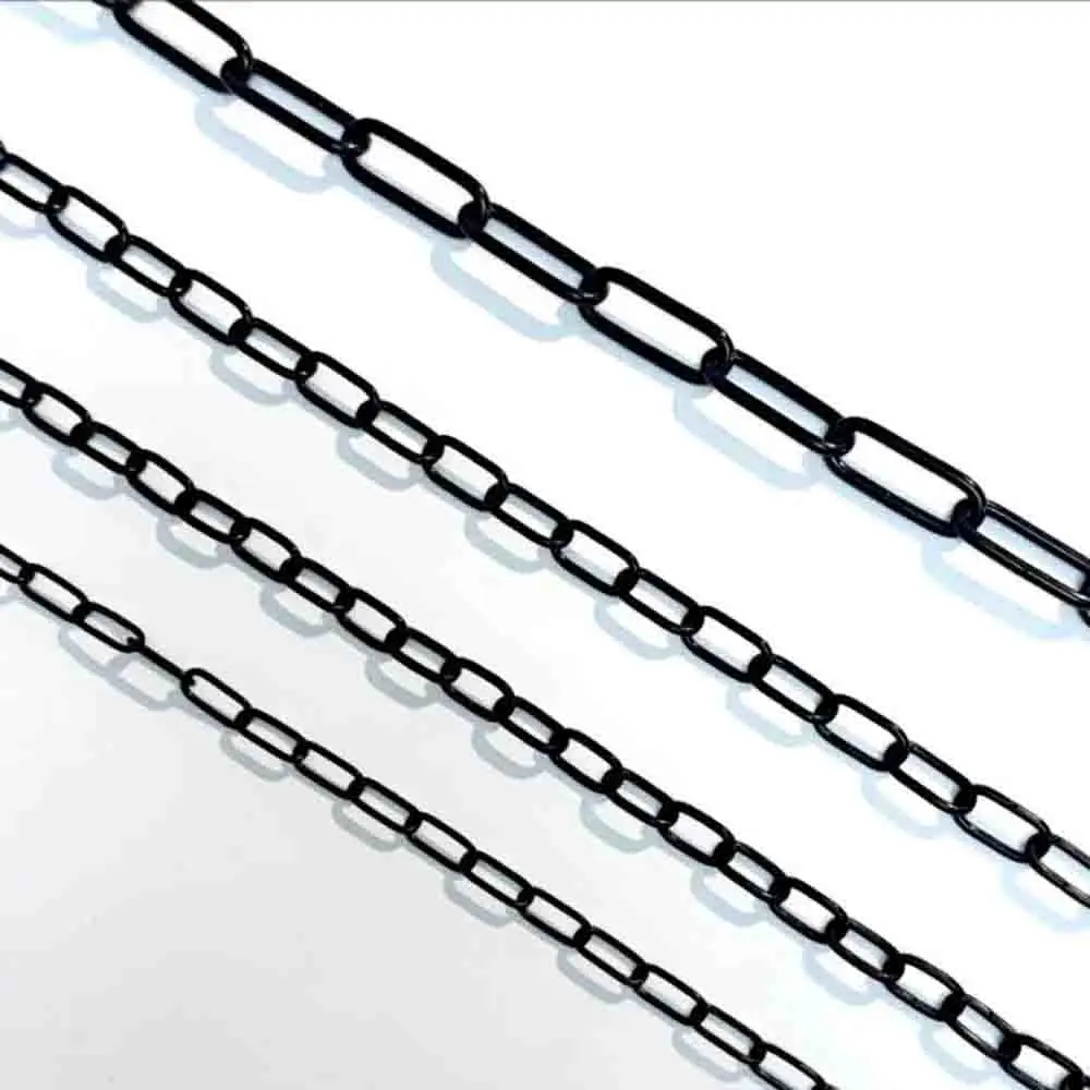 5M Black Iron Chain Link Clothes Drying Guardrail 1.5/2/3mm Wire Lamp Suspension Decorative Home Improvement Chain for Lighting