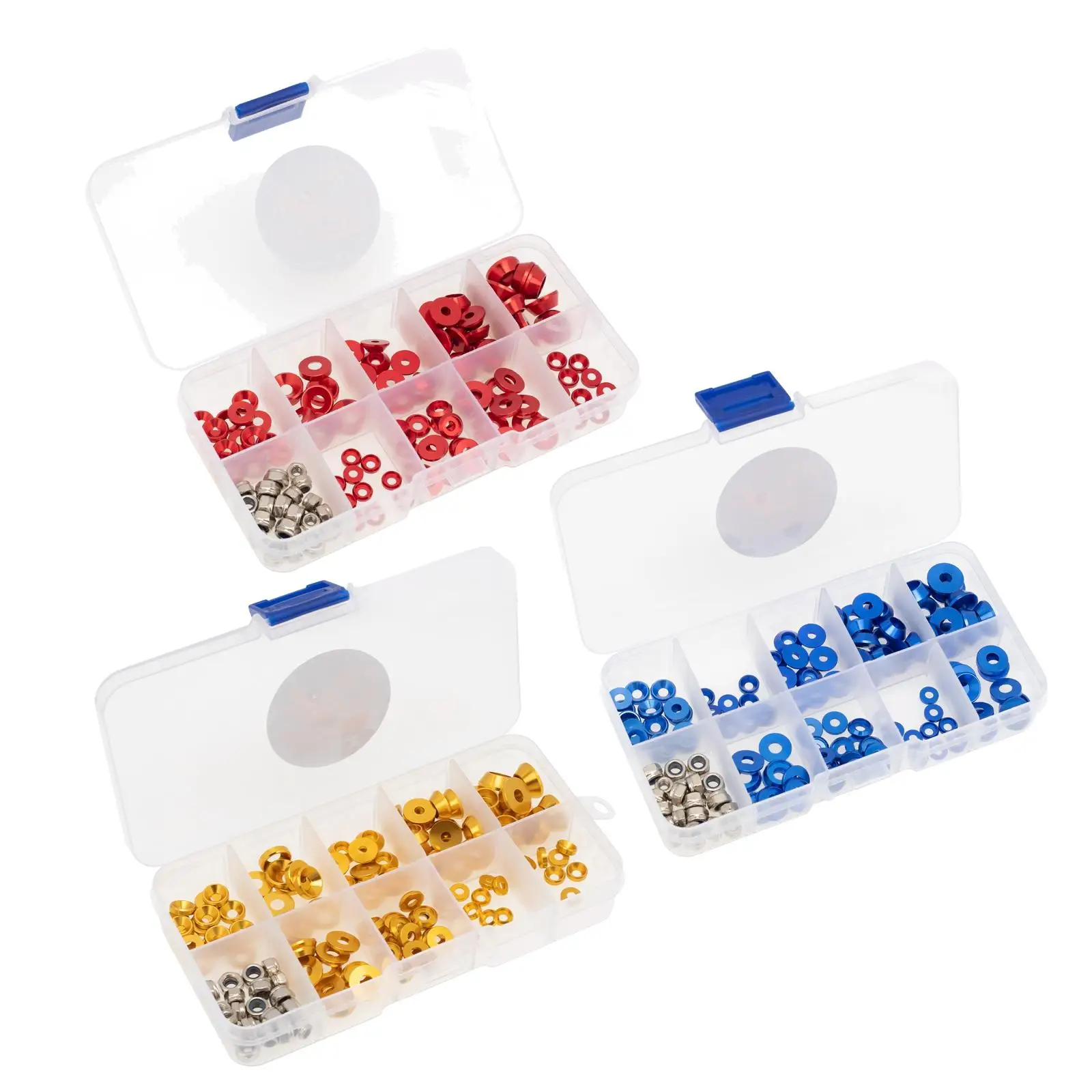 125Pcs Bolt Washer Nut M Countersunk/Round/ Washer Aluminum Alloy for Car