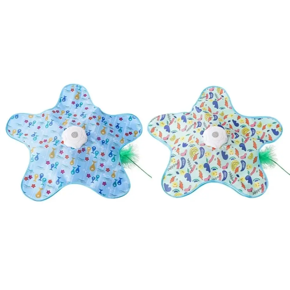 Interactive Hide and Seek Interactive Cat Toy Bite Resistance with Mouse Squeaky Pet Play Cover Relieve Boredom Starfish