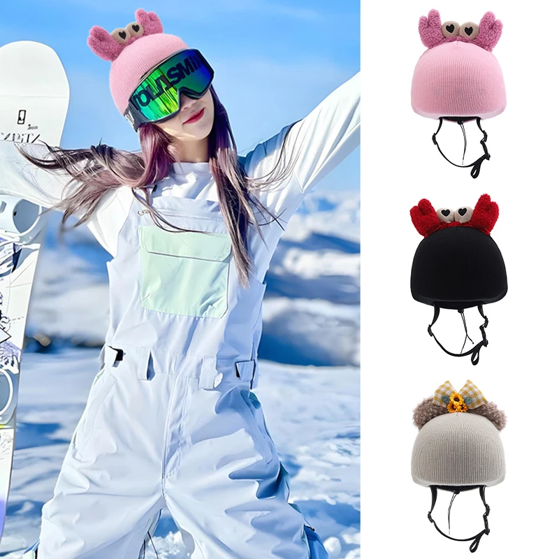 

NEW Helmet Protection Headgear Cover Elastic Knitted Fabric for Ski Motorcycle Skateboard Helmet Protective Case with Cute Doll