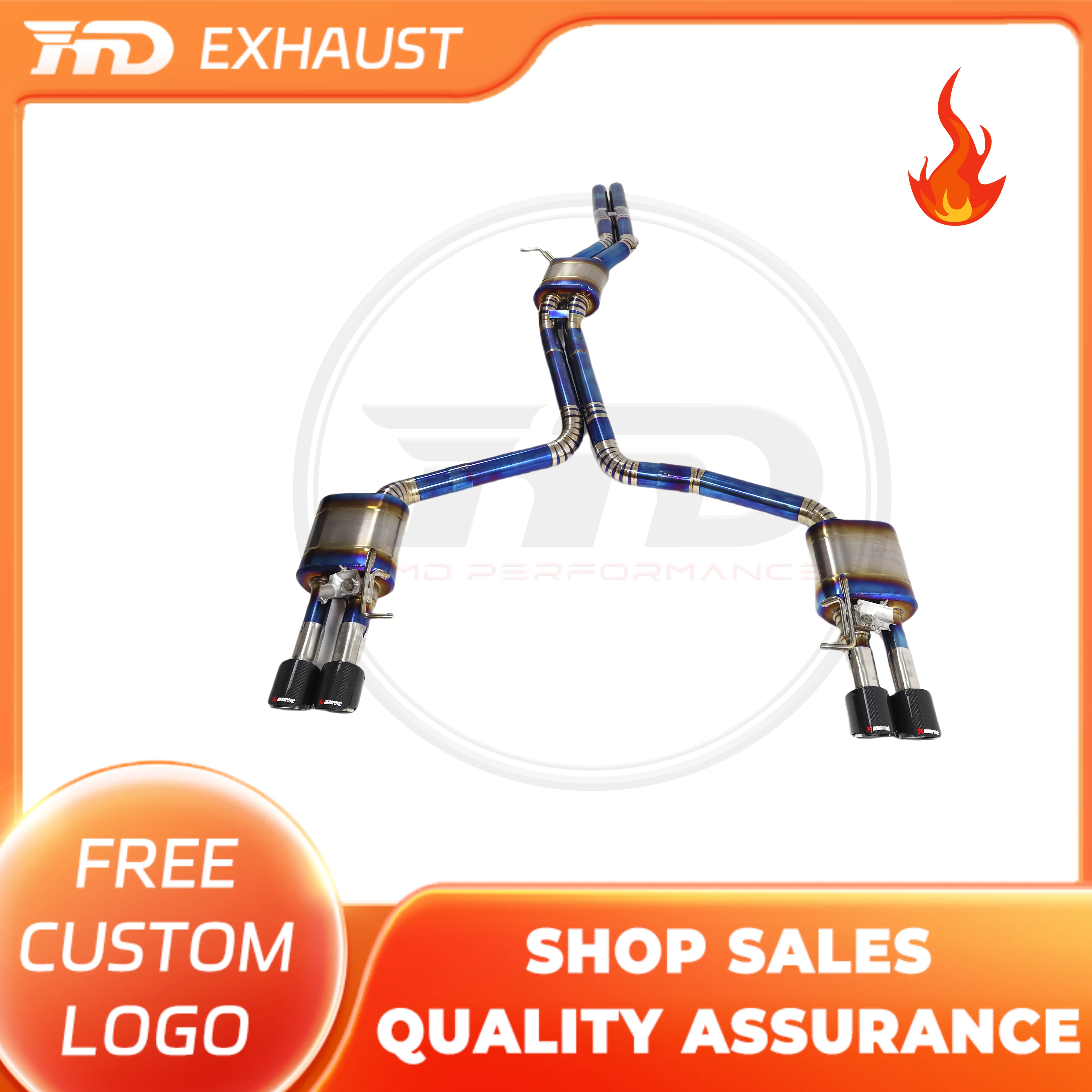 

HMD Hot sale Titanium Exhaust System Sport Catback Exhaust for Audi S6 S7 RS6 RS7 C7 S8 D4 4.0T Muffler With Valve